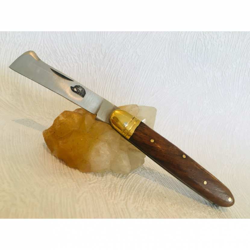 Couteau de poche Greffoir et son porte clé avec manche en bois de palissadre . 